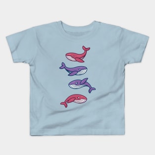 happy whale family design Kids T-Shirt